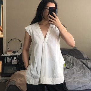 Jil Sander Poplin V-neck Blouse